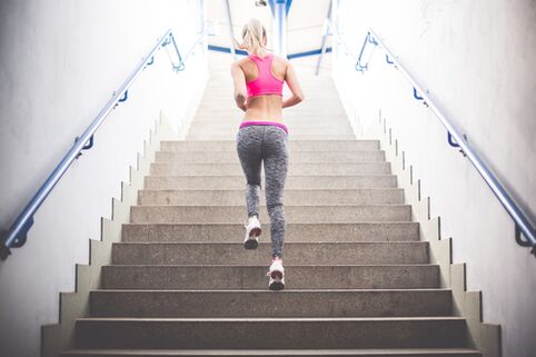 Running up stairs is a great way to lose excess weight. 