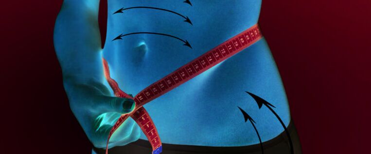 reduction of subcutaneous fat from the abdomen and sides due to weight loss in a week