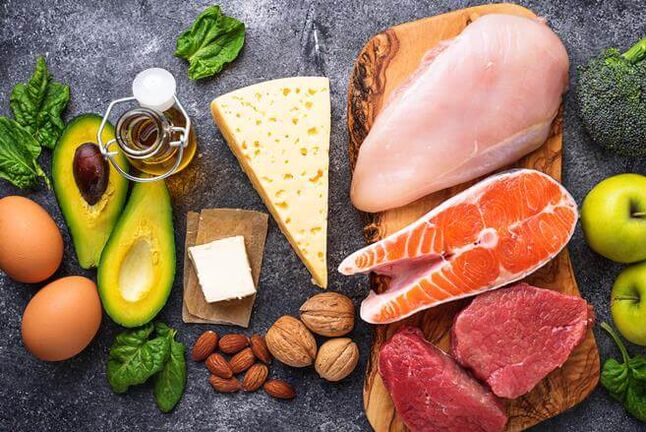 A low-carbohydrate diet consists of products containing animal and vegetable protein with fat. 